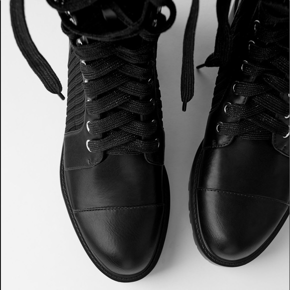 zara lace up combat boots